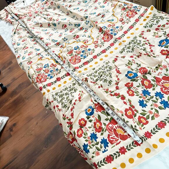 Celina Moon X Anthro Cotton Flutter Sleeve Floral Maxi Dress women’s size large - Picture 13 of 14